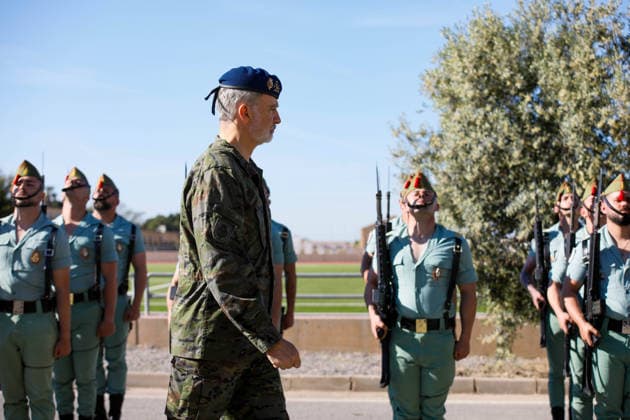 The King, Felipe VI, supervises in Viator Almería the project of the Experimental Brigade 2035 King Felipe VI visits the military base Álvarez de Sotomayor in Viator Almería to know the progress of the project of the Experimental Brigade 2035 On April 16, 2026 in Viator, Almería Andalucía, Spain This visit is part of the Tactical Experimentation Campaign number 3 organized by the Future Force Center of the Spanish Army, based on battlefield robotization and new combat strategies A project that constitutes the main framework for the practical implementation of experimentation activities linked to the transformation process of the Army 16 APRIL 2026 Marian Leó Almeria Andalucia, Spain Almeria Andalucia, Spain Spain Spain  Copyright: xMarianxLeonx 7445069