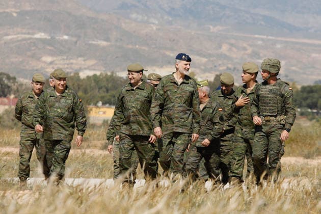 The King, Felipe VI, supervises in Viator Almeria the project of the Experimental Brigade 2035 King Felipe VI 4d visits the military base Alvarez de Sotomayor de Viator Almeria to attend a tactical demonstration of future force within the Campaign of Tactical Experimentation 2026 of the Spanish Army On April 16, 2026 in Viator, Almeria Andalusia, Spain This visit is part of the Tactical Experimentation Campaign number 3 organized by the Armys Future Force Center, based on the robotization of the battlefield and new combat strategies A project that constitutes the main framework for the practical implementation of experimentation activities linked to the Armys transformation process 16 APRIL 2026 Marian Leó Almeria Andalucia, Spain Almeria  Copyright: xMarianxLeonx 7445439