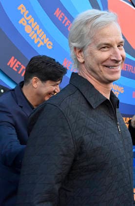 Cast member Ken Marino (L) and recurring guest star Rob Huebel attend the premiere of Netflix s Season 2 TV series sport comedy Running Point at the Egyptian Theatre in the Hollywood section of Los Angeles on Wednesday, April 15, 2026. Storyline: Isla Gordon, overlooked her whole life, is appointed President of the LA Waves basketball team, a family business, when her brother enters rehab. She aims to prove she is the right choice despite skepticism.  LAP2026041558 JIMxRUYMEN