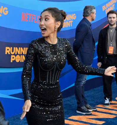 Cast member Brenda Song attends the premiere of Netflix s Season 2 TV series sport comedy Running Point at the Egyptian Theatre in the Hollywood section of Los Angeles on Wednesday, April 15, 2026. Storyline: Isla Gordon, overlooked her whole life, is appointed President of the LA Waves basketball team, a family business, when her brother enters rehab. She aims to prove she is the right choice despite skepticism.  LAP2026041532 JIMxRUYMEN