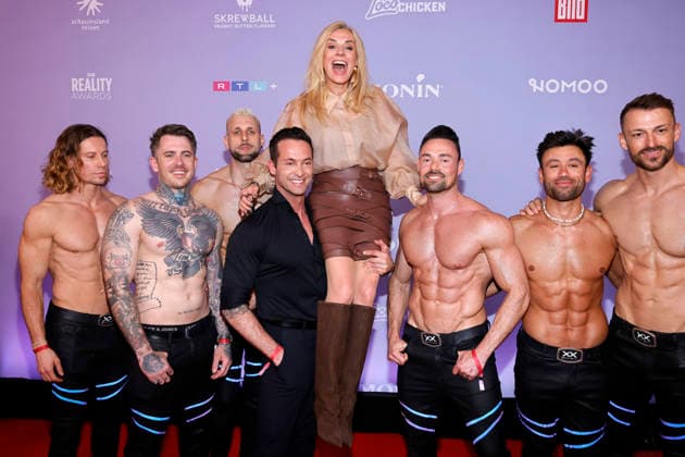 RTL program director Inga Leschek supported by members of the stripper group Sixx Paxx at the Reality Award 2026 at the Maritim Hotel Bonn The event honors the whos who of German reality stars with their own award Bonn, 16 04 2026 NRW Germany Copyright: xChristophxHardtx