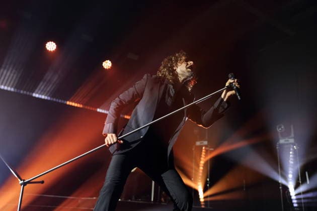 Christian Schottstädt from the band Forced To Mode at a concert in the Columbiahalle in Berlin, April 16, 2026 Forced To Mode concert Berlin