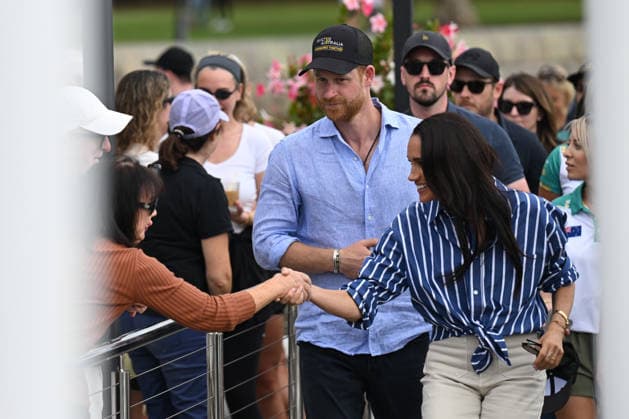 HARRY AND MEGHAN AUSTRALIA VISIT, Prince Harry and Meghan, the Duke and Duchess of Sussex at the Cruising Yacht Club of Australia after sailing on Sydney Harbour with Invictus Australia during a visit to Australia, Sydney, Friday, April 17, 2026. ( NO ARCHIVING SYDNEY NEW SOUTH WALES AUSTRALIA  Copyright: xDEANxLEWINSx 20260417115479327742