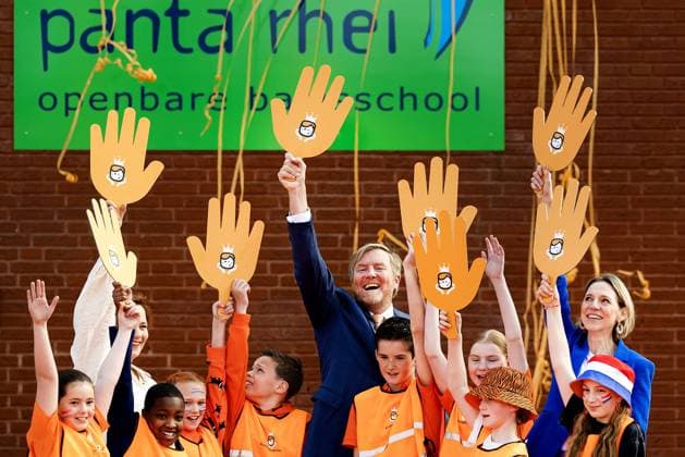 ZEEWOLDE - King Willem-Alexander during the national opening of the King s Games. The King visited public primary school Panta Rhei and ICB Kaleidoscoop, where he attended various sports and games activities after the King s Breakfast. RAMON VAN FLYMEN ANP netherlands out - belgium out  Copyright: xx x556000959x originalFilename: 556000959.jpg