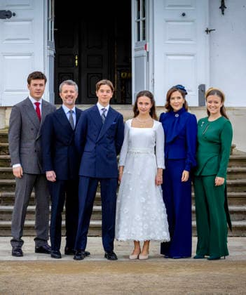 18-04-2026 Denmark King Frederik and Queen Mary and Prince Christian and Princess Isabella attend the confirmation of Prince Vincent and Princess Josephine in Fredensborg Castle church in Denmark. Â  Copyright: xPPEx