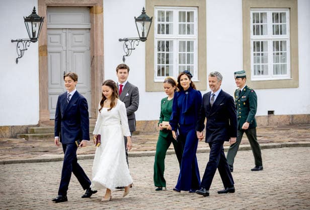 18-04-2026 Denmark King Frederik and Queen Mary and Prince Christian and Princess Isabella attend the confirmation of Prince Vincent and Princess Josephine in Fredensborg Castle church in Denmark. Â  Copyright: xPPEx