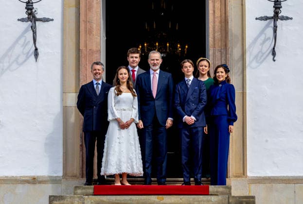 18-04-2026 Denmark King Felipe and King Frederik and Queen Mary and Prince Christian and Princess Isabella attend the confirmation of Prince Vincent and Princess Josephine in Fredensborg Castle church in Denmark. Â  Copyright: xPPEx