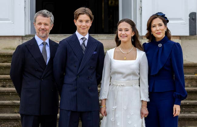 18-04-2026 Denmark King Frederik and Queen Mary attend the confirmation of Prince Vincent and Princess Josephine in Fredensborg Castle church in Denmark. Â  Copyright: xPPEx