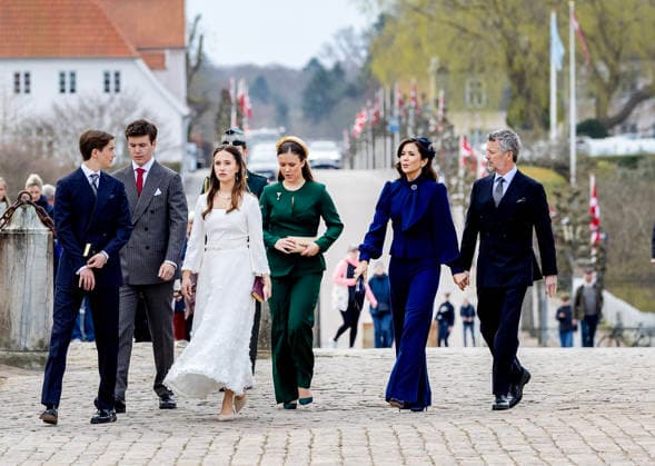 18-04-2026 Denmark King Frederik and Queen Mary and Prince Christian and Princess Isabella attend the confirmation of Prince Vincent and Princess Josephine in Fredensborg Castle church in Denmark. Â  Copyright: xPPEx