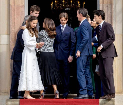 18-04-2026 Denmark Prince Joachim, Princess Marie, Count Felix, and Count Nikolai and King Frederik and Queen Mary and Prince Christian and Princess Isabella attend the confirmation of Prince Vincent and Princess Josephine in Fredensborg Castle church in Denmark. Â  Copyright: xPPEx