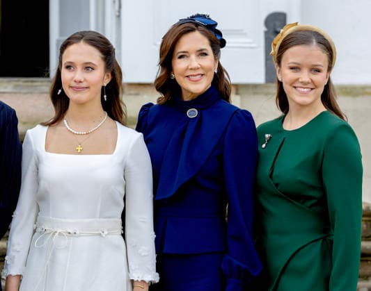 18-04-2026 Denmark Queen Mary and Princess Isabella attend the confirmation of Princess Josephine in Fredensborg Castle church in Denmark. Â  Copyright: xPPEx