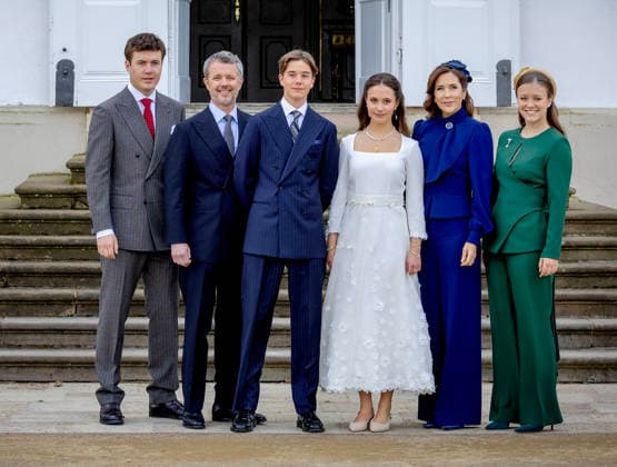 18-04-2026 Denmark King Frederik and Queen Mary and Prince Christian and Princess Isabella attend the confirmation of Prince Vincent and Princess Josephine in Fredensborg Castle church in Denmark. Â  Copyright: xPPEx