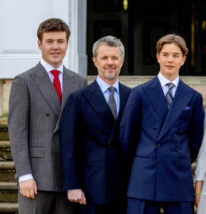 18-04-2026 Denmark King Frederik and Prince Christian attend the confirmation of Prince Vincent in Fredensborg Castle church in Denmark. Â  Copyright: xPPEx