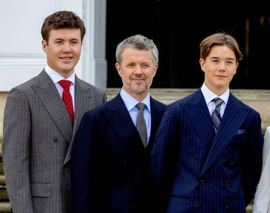 18-04-2026 Denmark King Frederik and Prince Christian attend the confirmation of Prince Vincent in Fredensborg Castle church in Denmark. Â  Copyright: xPPEx