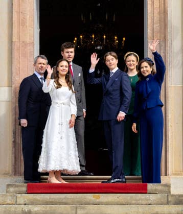 18-04-2026 Denmark King Frederik and Queen Mary and Prince Christian and Princess Isabella attend the confirmation of Prince Vincent and Princess Josephine in Fredensborg Castle church in Denmark. Â  Copyright: xPPEx