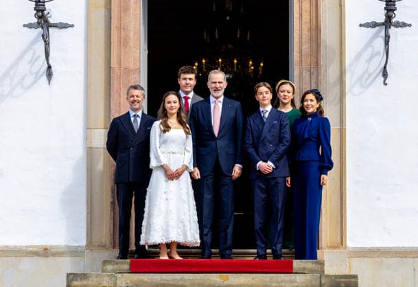 18-04-2026 Denmark King Felipe and King Frederik and Queen Mary and Prince Christian and Princess Isabella attend the confirmation of Prince Vincent and Princess Josephine in Fredensborg Castle church in Denmark. Â  Copyright: xPPEx
