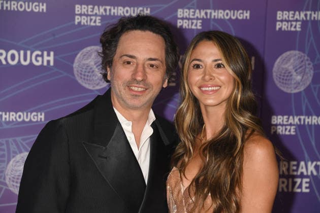 SANTA MONICA, CA - APRIL 18: Sergey Brin and Gerelyn Gilbert-Soto at the 2026 Breakthrough Prize on April 18, 2026 at Barker Hangar in Santa Monica, California. Copyright: xJeffreyxMayer MediaPunchx