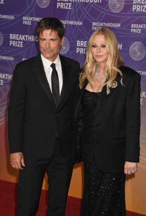 SANTA MONICA, CA - APRIL 18: Rob Lowe and Sheryl Berkoff at the 2026 Breakthrough Prize on April 18, 2026 at Barker Hangar in Santa Monica, California. Copyright: xJeffreyxMayer MediaPunchx