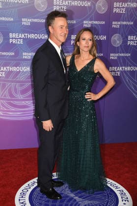 SANTA MONICA, CA - APRIL 18: Edward Norton and Shauna Robertson at the 2026 Breakthrough Prize on April 18, 2026 at Barker Hangar in Santa Monica, California. Copyright: xJeffreyxMayer MediaPunchx