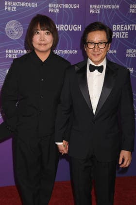 SANTA MONICA, CA - APRIL 18: Echo Quan and Ke Huy Quan at the 2026 Breakthrough Prize on April 18, 2026 at Barker Hangar in Santa Monica, California. Copyright: xJeffreyxMayer MediaPunchx