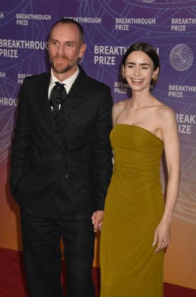 SANTA MONICA, CA - APRIL 18: Charlie McDowell and Lily Collins at the 2026 Breakthrough Prize on April 18, 2026 at Barker Hangar in Santa Monica, California. Copyright: xJeffreyxMayer MediaPunchx