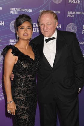 SANTA MONICA, CA - APRIL 18: Salma Hayek and Francois-Henri Pinault at the 2026 Breakthrough Prize on April 18, 2026 at Barker Hangar in Santa Monica, California. Copyright: xJeffreyxMayer MediaPunchx