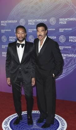 John Legend, Lionel Richie at arrivals for 12th Breakthrough Prize Ceremony - Part 2, Barker Hangar, Santa Monica, CA, April 18, 2026. Photo By: Elizabeth Goodenough Everett Collection 12th Breakthrough Prize Ceremony - Part 2 PUBLICATIONXNOTxINxCANxCHNxFRAxITAxJPNxNORxPOLxRUSxESPxUKxUSA