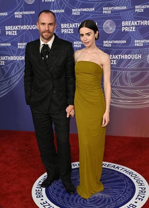 2026 Breakthrough Prize Ceremony Charlie McDowell and Lily Collins arriving to the 12th Breakthrough Prize Ceremony held at Barker Hangar on April 18, 2026 in Santa Monica, CA. Santa Monica Barker Hangar California USA Copyright: xStarbuck xAFF-USA.COMx