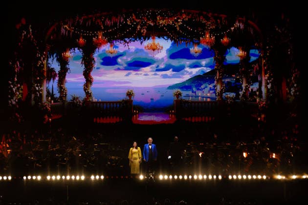 April 18, 2026, Mexico City, Mexico: Italian tenor ANDREA BOCELLI performed a free concert at the Zocalo in Mexico City, accompanied by the Mineria Symphony Orchestra and with Los Angeles Azules and XIMENA SARINANA as special guests. Mexico City Mexico  - ZUMAl178 20260418_znp_l178_028 Copyright: xCristianxLeyvax
