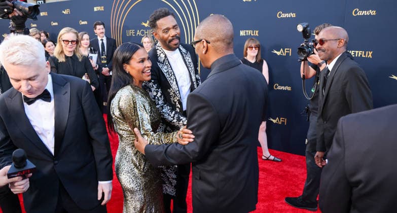 April 18, 2026, Hollywood, California, USA: American and Canadian Born Comic Actor MIKE MYERS (62), of Austin Powers fame; American Actresss NIA LONG (65); American Actor Coleman Domingo (56); and American Actor and Comedian EDDIE MURPHY (65) are on the Red Carpet together before Murphy receives the American Film InstituteÃ¢â‚¬â ¢s (AFI) Life Time Achievement Award on April 18, 2026 in Hollywood, California at the Dolby Theater, Los Angeles. Hollywood USA - ZUMAk144 20260418_znp_k144_034 Copyright: xAmyxKatzx