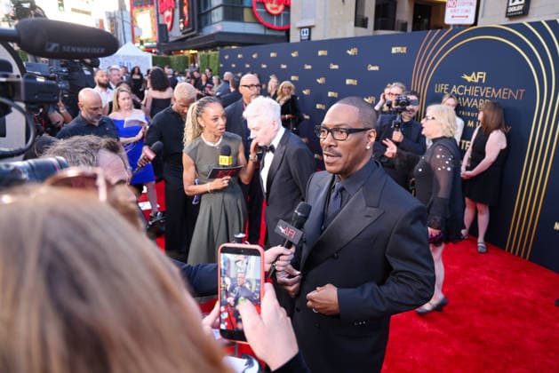 April 18, 2026, Hollywood, California, USA: American and Canadian Born Comic Actor MIKE MYERS (62), of Austin Powers fame, and friend EDDIE MURPHY (65) are on the Red Carpet together before Murphy receives the American Film InstituteÃ¢â‚¬â ¢s (AFI) Life Time Achievement Award on April 18, 2026 in Hollywood, California at the Dolby Theater, Los Angeles. Hollywood USA - ZUMAk144 20260418_znp_k144_050 Copyright: xAmyxKatzx
