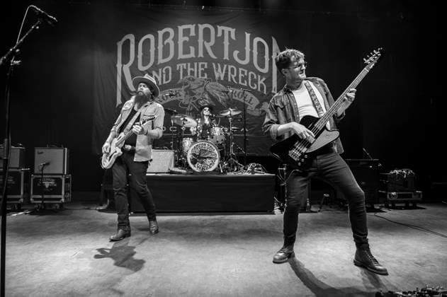 Robert Jon & The Wreck at Shepherds Bush Empire 18 04 26 American five-piece blues rock and Southern rock band from California, Robert Jon & The Wreck perform at O2 Shepherds Bush Empire in London on 18th April 2026. Image converted to black and white. Robert Jon Burrison Lead vocals, guitar Andrew Espantman Drums, backing vocals Warren Murrel Bass guitar Henry James (Schneekluth) Lead guitar, vocals Jake Abernathie Keyboards, Credit:Zoran Veselinovic Avalon UK, London, O2 Shepherds Bush Empire  Copyright: xZoranxVeselinovicx xAvalonx 1092669373