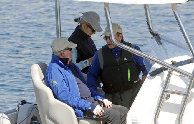 Don Juan Carlos and Infanta Elena ready to sail in the Xacobeo Sailing Trophy The King Emeritus and Infanta Elena set sail on the second day of the Xacobeo Sailing Trophy, on April 19, 2025, in Sanxenxo Pontevedra, Galicia, Spain SPORTS SAILING BOAT José Ramó Madrid Madrid Spain  Copyright: xJosÃ xRamonxHernandox 7452706