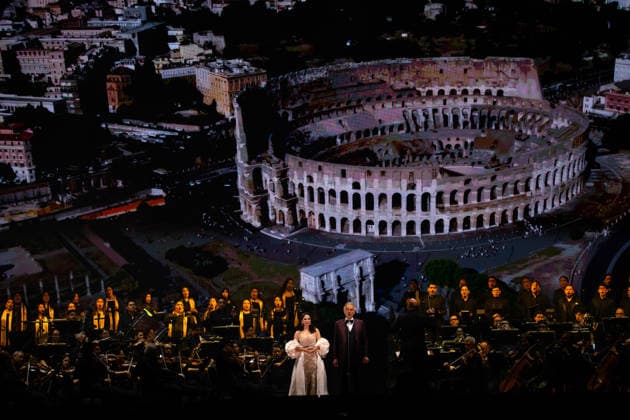 April 18, 2026, Mexico City, Mexico: Italian tenor ANDREA BOCELLI performed a free concert at the Zocalo in Mexico City, accompanied by the Mineria Symphony Orchestra and with Los Angeles Azules and XIMENA SARINANA as special guests. Mexico City Mexico  - ZUMAl178 20260418_znp_l178_055 Copyright: xCristianxLeyvax
