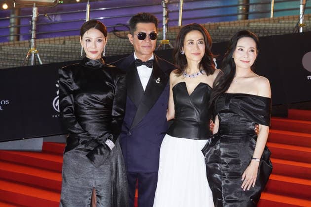 HONG KONG, CHINA - APRIL 19: (L-R) Actress Joyce Tang Lai Ming, actor Louis Koo Tin-lok, actress Jessica Hsuan and actress Sonija Kwok arrive at the red carpet for the 44th Hong Kong Film Awards on April 19, 2026 in Hong Kong, China.  Copyright: xVCGx 111635871034