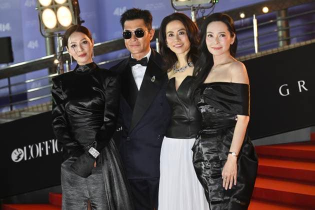 RECORD DATE NOT STATED 44th Hong Kong Film Awards – Nominations Red Carpet Ceremony Left to right: Joyce Tang Lai Ming, Louis Koo Tin Lok, Jessica Hester Hsuan, Sonija Kwok Sin-nei posing photo at 44th Hong Kong Film Awards – Nominations Red Carpet Ceremony on April 19, 2026 in Hong. (Photo by Kobe Li Nexpher Images) Hong Kong