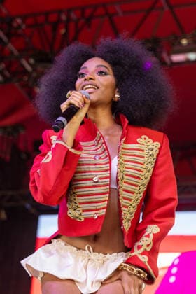 April 19, 2026, Indio, California, U.S: Singer FLOWEROVLOVE (JOYCE CISSE) during Coachella Valley Music and Arts Festival at Empire Polo Club in Indio, California Indio U.S  - ZUMAs135 20260419_zap_s135_003 Copyright: xDanielxDeSloverx