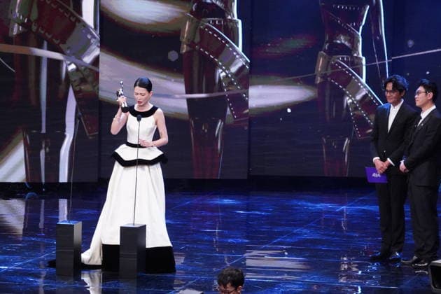 HONG KONG, CHINA - APRIL 19: Actress Fish Liew Chi Yu wins the Best Actress on the stage during the 44th Hong Kong Film Awards on April 19, 2026 in Hong Kong, China.  Copyright: xVCGx 111635920755