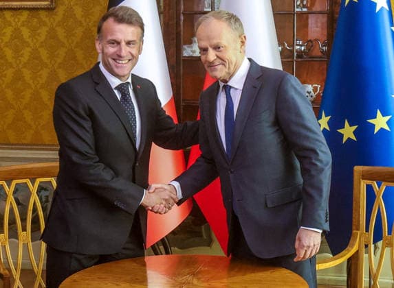 Emmanuel Macron visits Poland Photo: Kamil Gozdan East News President of France Emmanuel Macron and prime minister of Poland Donald Tusk attend a meeting at the Uphagen s House on April 20, 2026 in Gdansk, Poland. French and Polish politicians are taking part in an intergovernmental summit marking the first Polish-French Friendship Day. EN_01676127_0031 