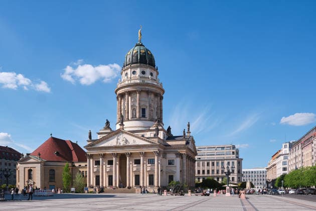 Berlin, Germany, April 17, 2026, French Cathedral am Gendarmenmarkt in Mitte *** Berlin, Germany, April 17, 2026, French Cathedral on Gendarmenmarkt in Middle 1134200296