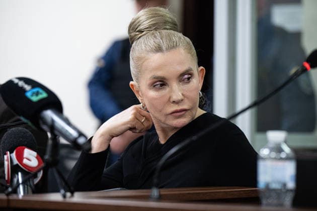 Court hearing on corruption charges against former Prime Minister of Ukraine Yulia Tymoshenko KYIV, UKRAINE - APRIL 20: Former Ukrainian Prime Minister Yulia Tymoshenko attends a court hearing in the case of bribery in the High Anti-corruption Court of Ukraine in Kyiv, Ukraine on April 20, 2026. Tymoshenko is accused of bribing members of the Ukrainian parliament to vote for decisions that were favorable to her. Danylo Antoniuk Anadolu Kyiv Ukraine. Editorial use only. Please get in touch for any other usage.  Copyright: x2026xAnadoluxDanyloxAntoniukx
