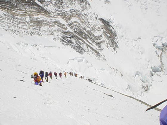 Climbing Everest: An Amputee s Successful Journey Sep 24, 2004; Solukhambu, NEPAL; Every Mount Everest Climber stays in Base Camp 17,500ft (5,400m) to acclimatize before any attempt on the mountain. Acclimatizing properly is the key to success on the mountain forcing the body to adjust to the thin air. Many climbers fall victim to lack of oxygen. Here most of the climbers wait for clear weather to climb Everest. Each year there will be two Everest expeditions bringing many climbers to base camp. Pictured is camp two 21,300ft (6,500m) on Mt. Everest. Camp 2 is in a valley of the mountain. From Camp 3 (24,000 ft) to Camp 4 (26,000 ft) from the south col, climbers have to cross the Jeneva Ridge which is at 25,000 ft. It is rocky and full of sn Copyright: xNawangxSherpa Bogatix