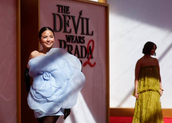 Erin Lim Rhodes arrives on the red carpet for the 20th Century Studios The Devil Wears Prada 2 World Premiere at David Geffen Hall, Lincoln Center, on Monday, April 20, 2026 in New York City.  NYP20260420225 JOHNxANGELILLO