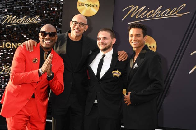 HOLLYWOOD, CA - APRIL 20: Tyrese Gibson, Harvey Mason Jr., Prince Jackson and Jaafar Jackson at the premiere of Michael on April 20, 2026 at TCL Chinese Theatre in Hollywood, California. Copyright: xJeffreyxMayer MediaPunchx