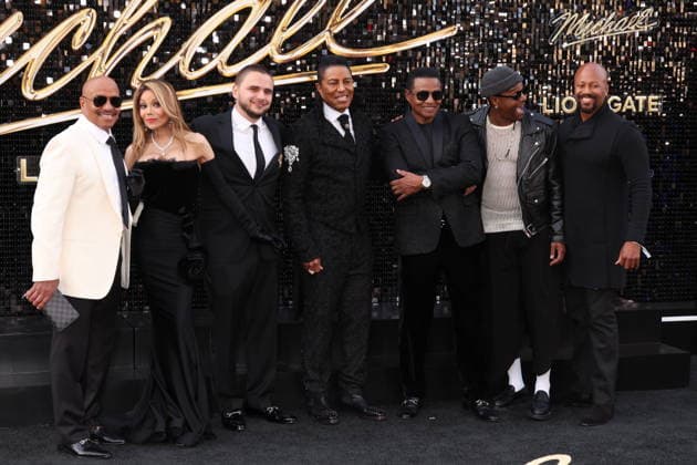 LOS ANGELES, CALIFORNIA - APRIL 20: Marlon Jackson, La Toya Jackson, Prince Jackson, Jermaine Jackson, Jackie Jackson and Austin Brown at Lionsgate s Michael Los Angeles premiere at Dolby Theatre on April 20, 2026 in Los Angeles, California. Credit: USA - ZUMAa123 20260420_zaa_a123_170 Copyright: xAdMediax