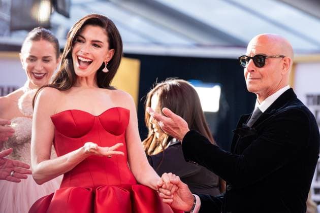 April 20, 2026, Bronx, New York, USA: Anne Hathaway and Stanley Tucci attend world premiere of The Devil Wears Prada at Lincoln Center in New York, NY on April 20, 2026. Bronx USA - ZUMAr339 20260420_znp_r339_053 Copyright: xLevxRadinx