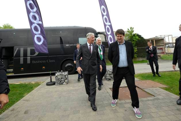 Interregional Royal Visit to WalloniaFlanders 2026 LOUVAIN - LA-NEUVE, BELGIUM - APRIL 21: King Philippe of Belgium pictured with Fabien Pinckaers (CEO Odoo) visiting Odoo during the first Interregional Royal Visit to WalloniaFlanders on April 21, 2026 in Louvain - La-Neuve, Belgium, 21 04 2026 Louvain - La-Neuve Belgium  Copyright: xPhilipxReynaersx
