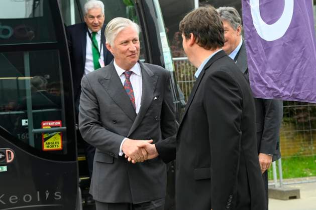 Interregional Royal Visit to WalloniaFlanders 2026 LOUVAIN - LA-NEUVE, BELGIUM - APRIL 21: King Philippe of Belgium pictured with Fabien Pinckaers (CEO Odoo) visiting Odoo during the first Interregional Royal Visit to WalloniaFlanders on April 21, 2026 in Louvain - La-Neuve, Belgium, 21 04 2026 Louvain - La-Neuve Belgium  Copyright: xPhilipxReynaersx