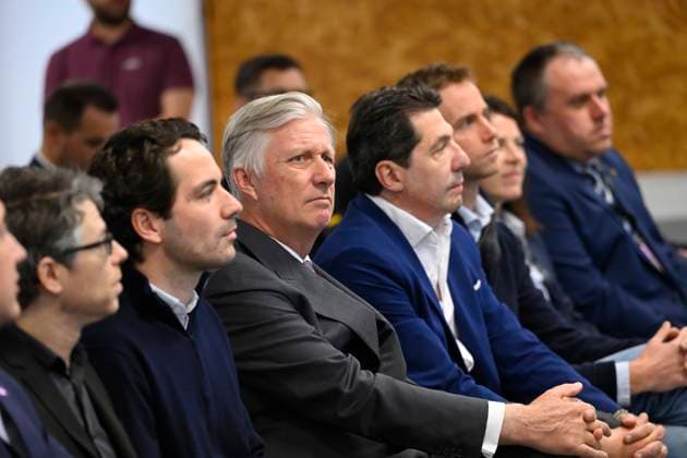 Interregional Royal Visit to WalloniaFlanders 2026 LOUVAIN - LA-NEUVE, BELGIUM - APRIL 21: King Philippe of Belgium pictured visiting Odoo during the first Interregional Royal Visit to WalloniaFlanders on April 21, 2026 in Louvain - La-Neuve, Belgium, 21 04 2026 Louvain - La-Neuve Belgium  Copyright: xPhilipxReynaersx