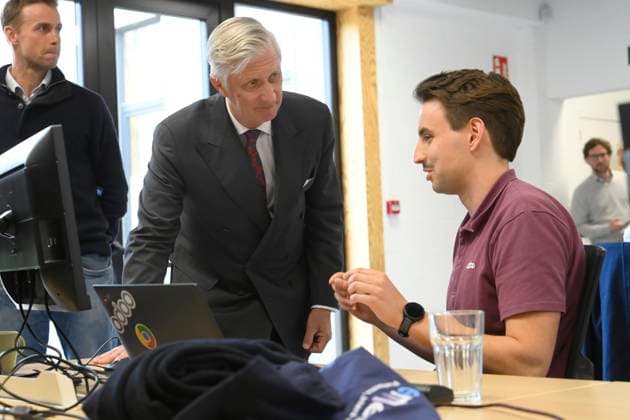 Interregional Royal Visit to WalloniaFlanders 2026 LOUVAIN - LA-NEUVE, BELGIUM - APRIL 21: King Philippe of Belgium pictured visiting Odoo during the first Interregional Royal Visit to WalloniaFlanders on April 21, 2026 in Louvain - La-Neuve, Belgium, 21 04 2026 Louvain - La-Neuve Belgium  Copyright: xPhilipxReynaersx